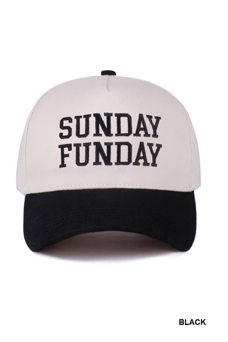 Sunday Funday Embroidered Trucker Hat | Adult Vintage Baseball Cap one size