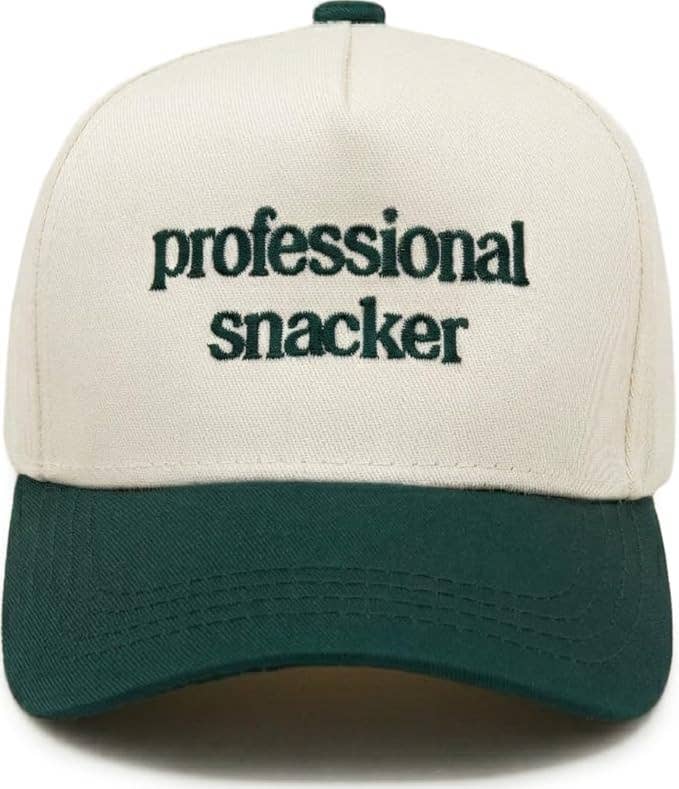 Kid/Baby 2-Tone Cap: Professional Snacker - Green/Beige: Toddler (12-24 Months)
