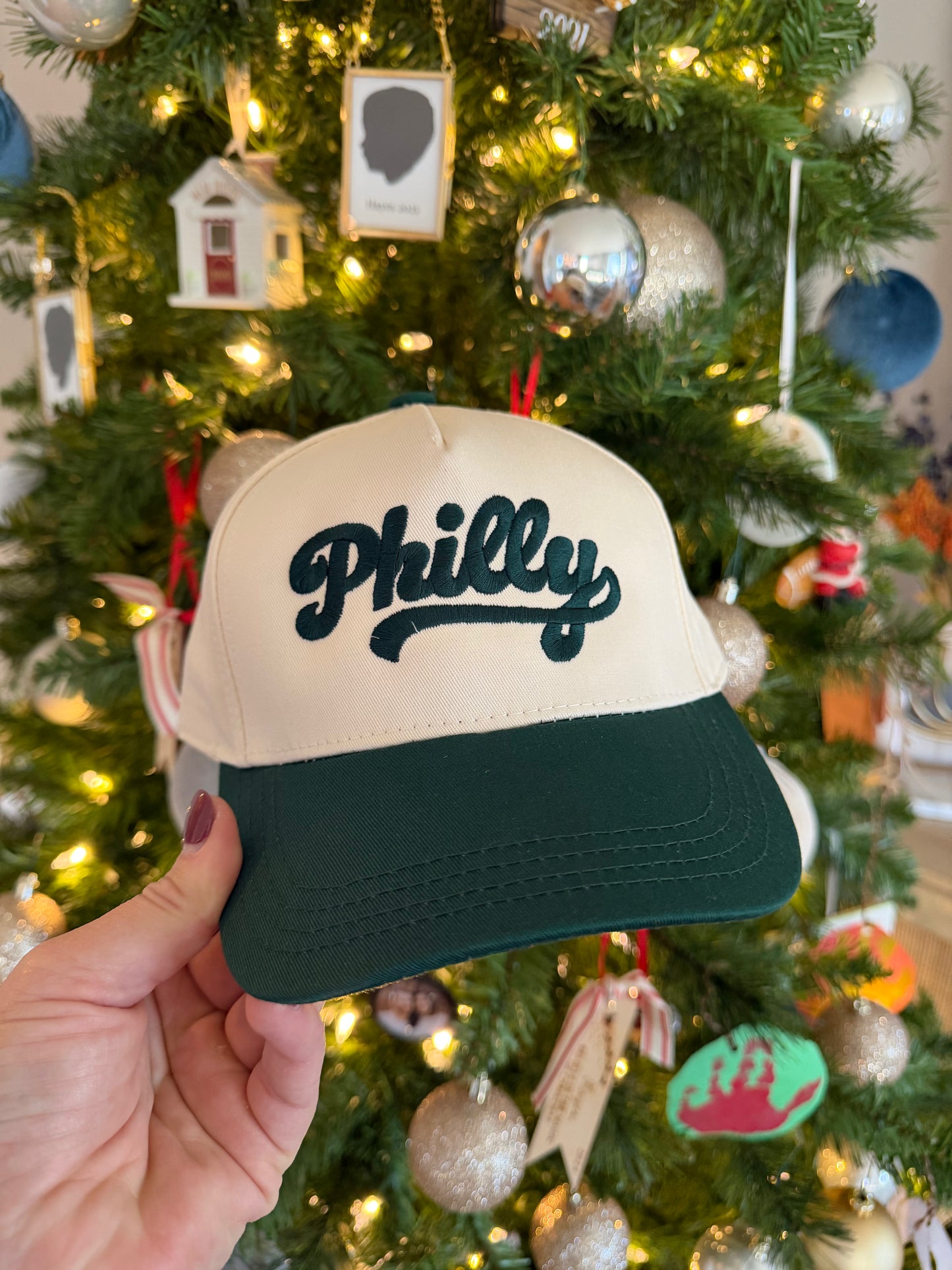 Philly Kids Trucker Hat | Toddler Baseball Cap | Green & Beige Vintage Hat | Adjustable Kids Hat (2–9 Years)