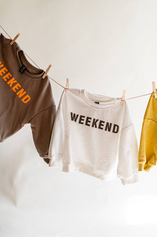Weekend Vibes Toddler Sweatshirt – Cozy Kids Crewneck Pullover