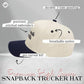 Funny Father’s Day Hat for Dads | Let Me Ask My Wife Trucker Hat | Retro Beige Navy Snapback Cap