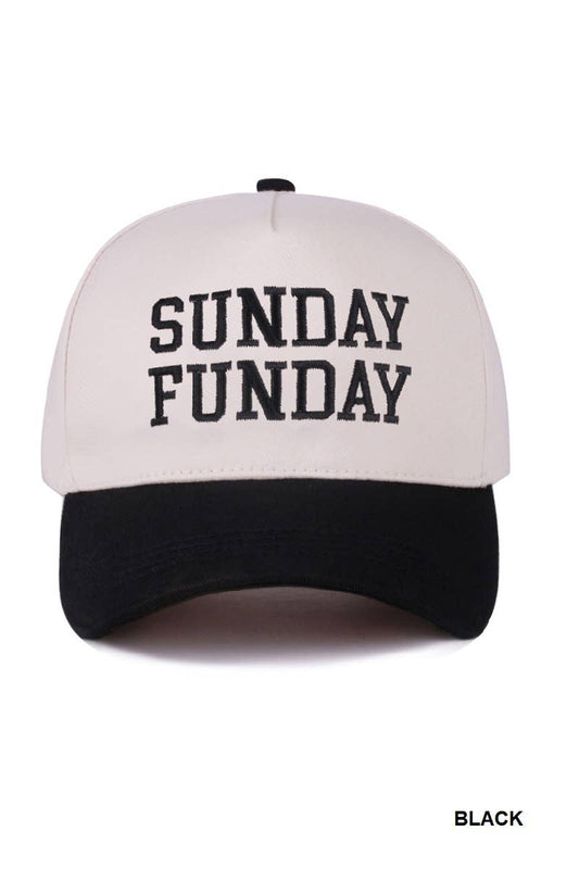 Sunday Funday Embroidered Trucker Hat | Adult Vintage Baseball Cap one size