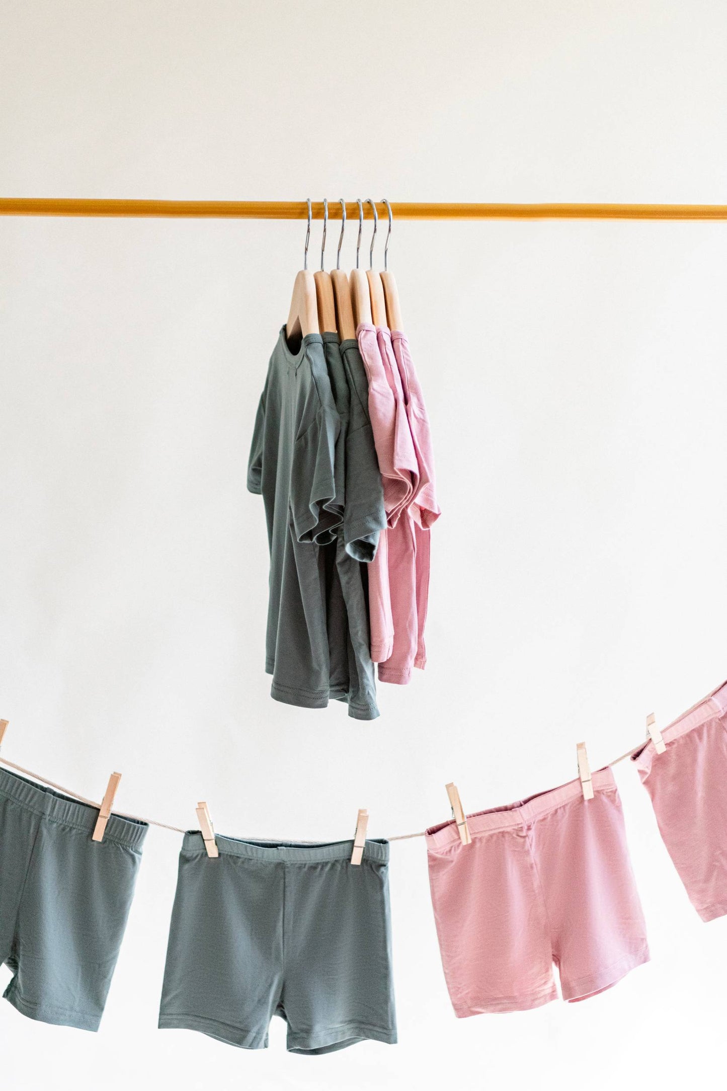 Toddler Two-Piece Everyday Set – Neutral Kids Loungewear - Blush and Dusty Teal