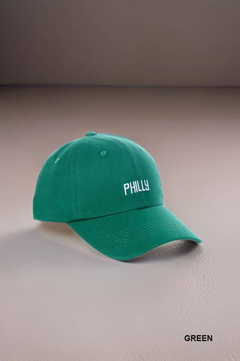Vintage Philly Embroidered Baseball Cap SI-26571: GREEN-170479 / OS