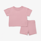 Toddler Two-Piece Everyday Set – Neutral Kids Loungewear - Blush and Dusty Teal