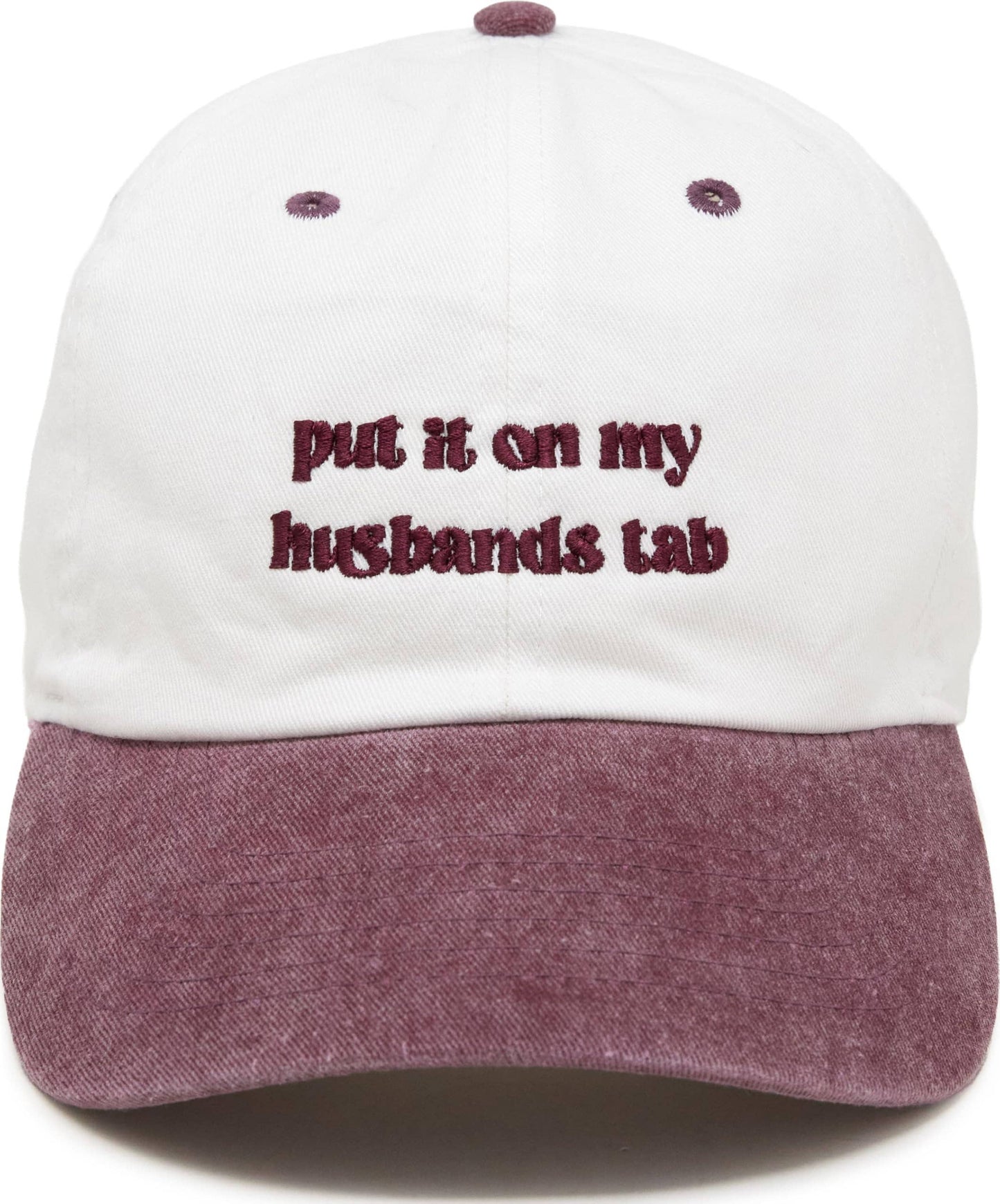 Cotton 2-Tone Baseball Cap - Put It On My Husbands Tab