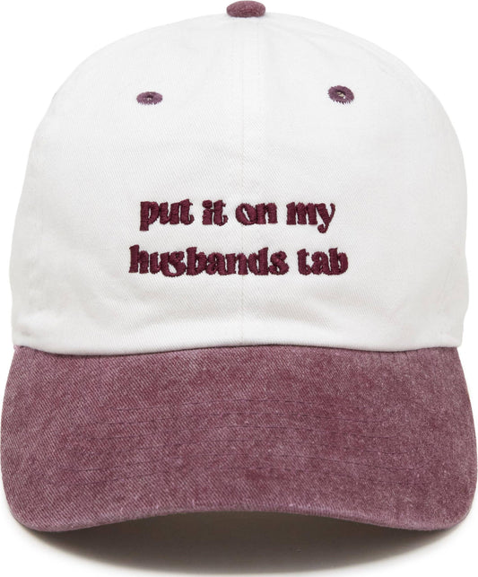 Cotton 2-Tone Baseball Cap - Put It On My Husbands Tab