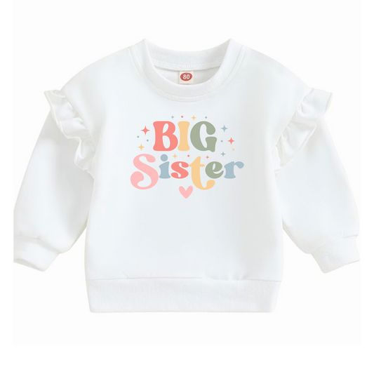 Big Sister Pastel Ruffle Pullover