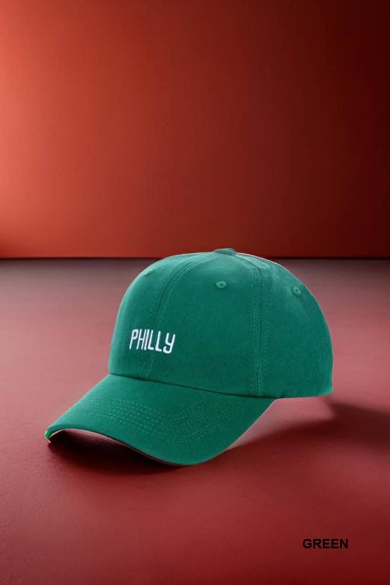 Vintage Philly Embroidered Baseball Cap SI-26571: GREEN-170479 / OS