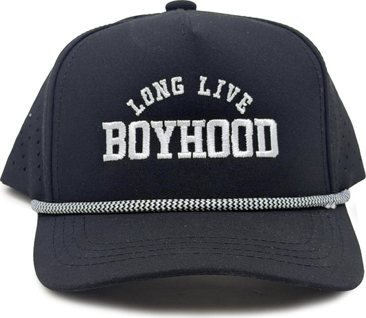 Kid's Golf Hat - Long Live Boyhood - Black: X-Small