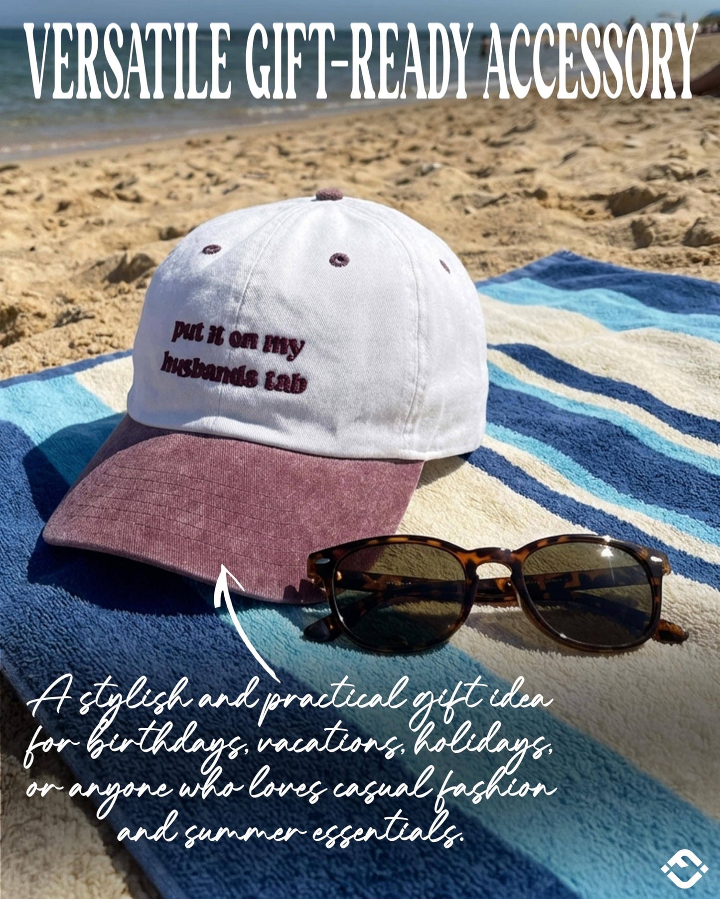 Cotton 2-Tone Baseball Cap - Put It On My Husbands Tab