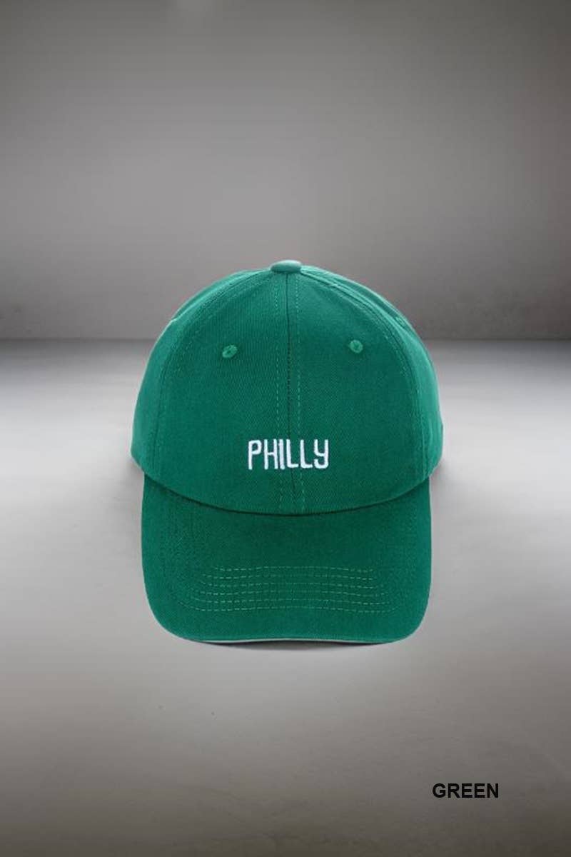 Vintage Philly Embroidered Baseball Cap SI-26571: GREEN-170479 / OS