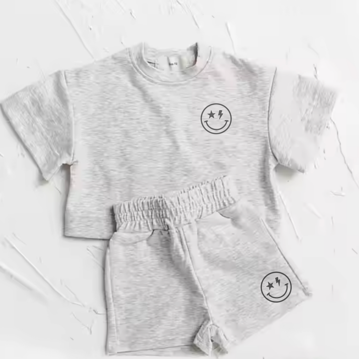 Kids Smiley Face Shorts Set – Soft & Stylish Summer Outfit for Toddlers